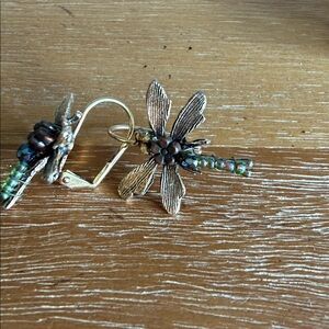 Dragonfly Earrings with Beaded Accents